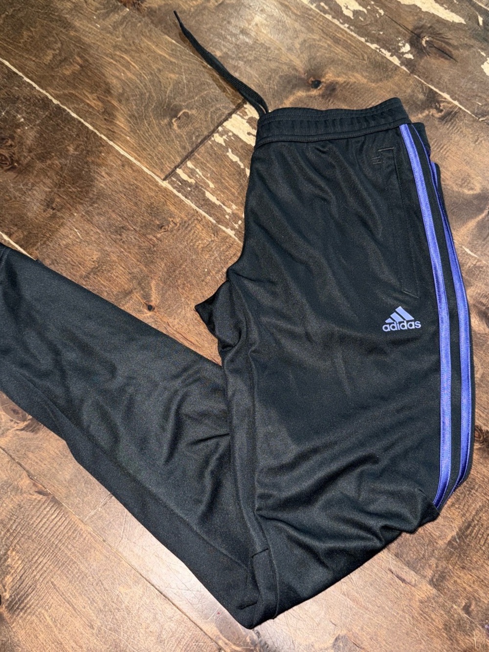 Women’s Adidas Dark Gray Joggers with Purple Side Stripes